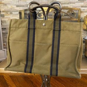 Authentic Hermes Vintage Canvas Tote 💚